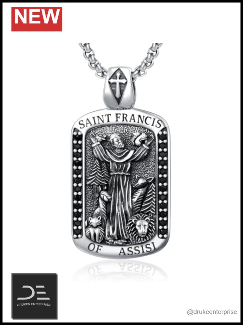 St Michael St Christopher Necklace S925 Sterling Silver Archangel Saint Medals